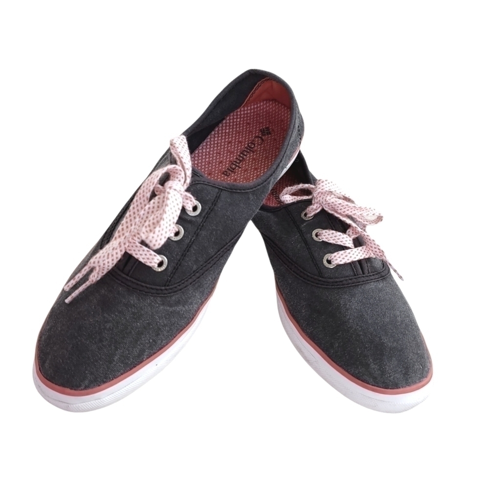Columbia Canvas Gray And Pink Sneakers